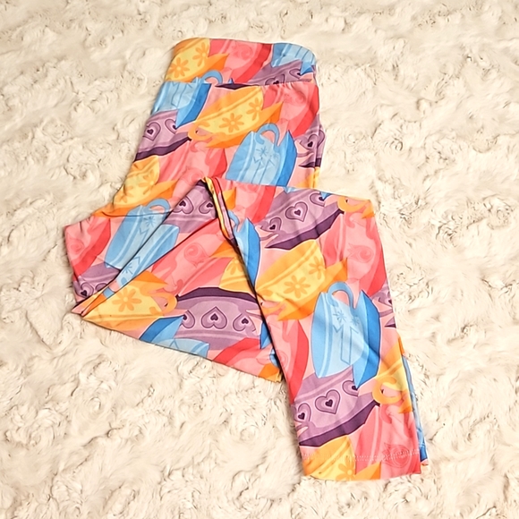 DISNEY Alice in Wonderland tea cup leggings Medium EUC sold out in parks! - Picture 2 of 7
